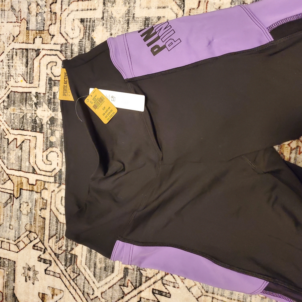 Victoria's Secret Black and Purple Leggings